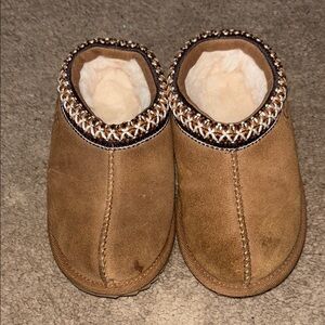 UGG Tan Suede Slippers with Plush Lining